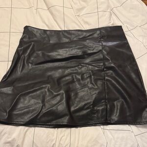 Old Navy Black Faux Leather Mini Skirt